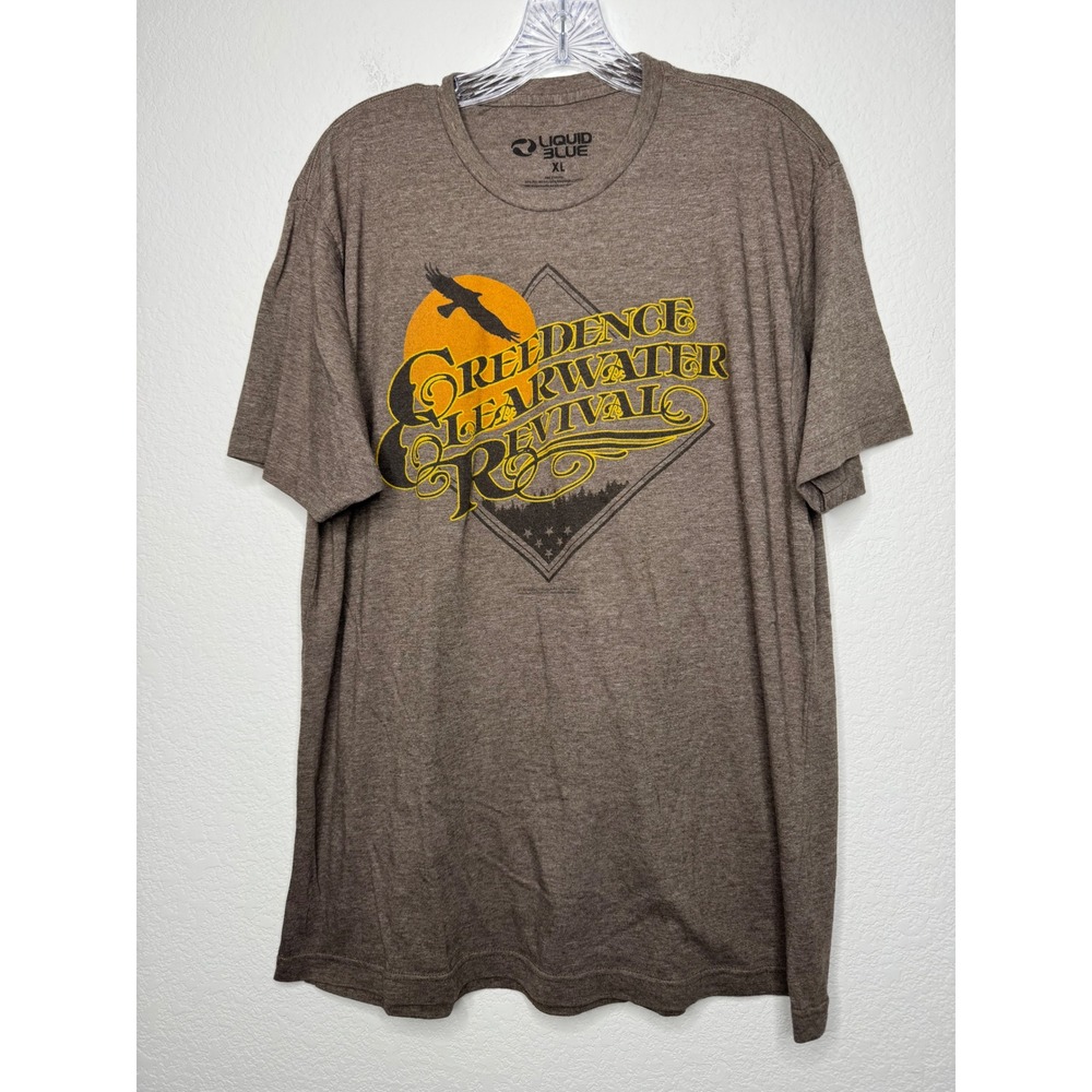 Liquid Blue Creedence Clearwater Revival CCR Graphic T Shirt Brown Men's Size XL